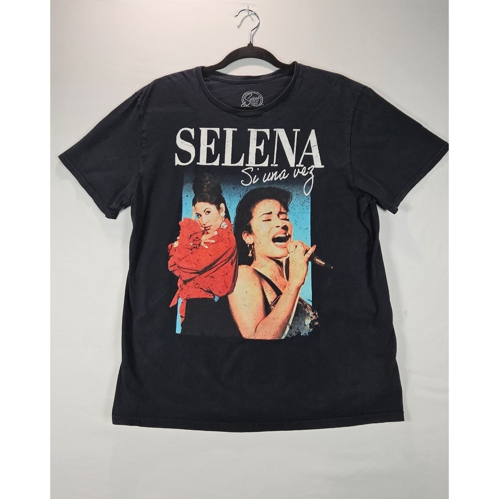 Selena Shirt‎ Mens M Black Si Una Vez Concert Tee Latino Music Graphic Singer